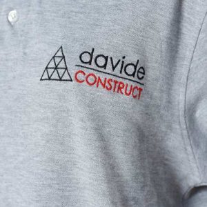 tricouri polo brodate davide construct gri